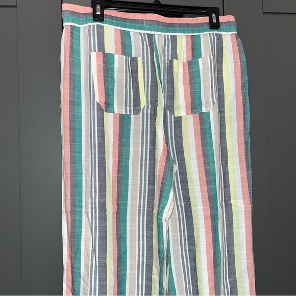 ANN TAYLOR LOFT EMORY HIGH RISE WIDE LEG CROPPED STRIPED PANTS - Picture 6 of 8